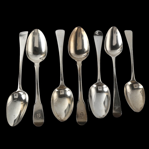 1594 - Various silver serving spoons, including George III 1763 example, 13.1oz total