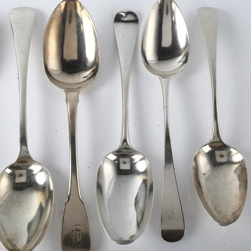 1594 - Various silver serving spoons, including George III 1763 example, 13.1oz total