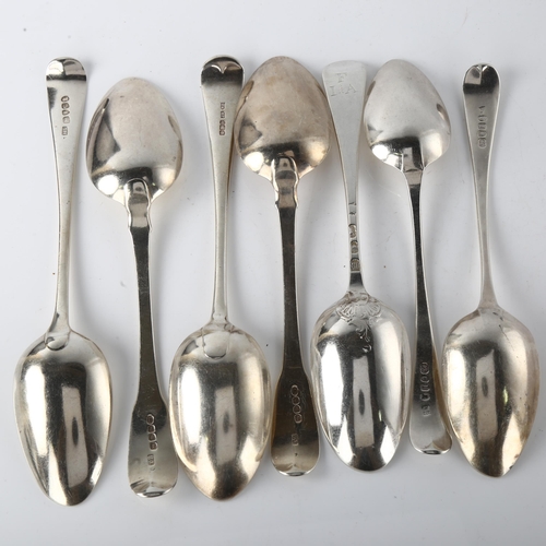 1594 - Various silver serving spoons, including George III 1763 example, 13.1oz total