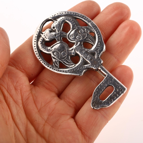 1414 - DAVID ANDERSEN - a Norwegian sterling silver Viking Revival brooch, original from Viking Period abou... 