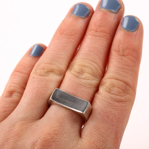 1424 - ESPRIT - a sterling silver dress ring, plain concave form, setting height 7.2mm, size M, 8.5g