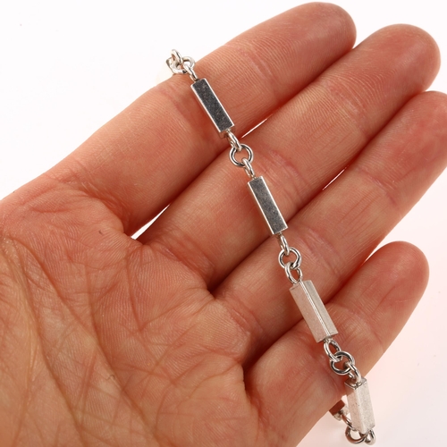 1427 - CARL FORSMANN - a Danish modernist silver block link chain bracelet, length 19cm, 13.8g