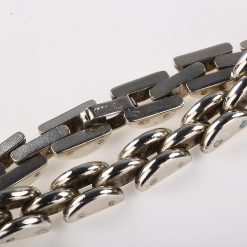 1430 - A Continental 900 silver gatelink bracelet, length 21cm, 24.7g