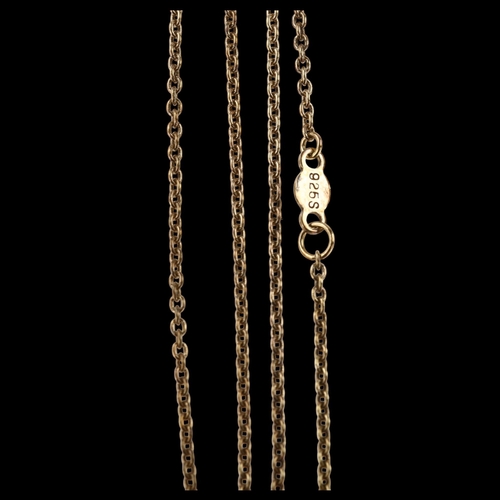 1432 - GEORG JENSEN - a Danish silver-gilt fine cable link chain necklace, length 44cm, 2.5g