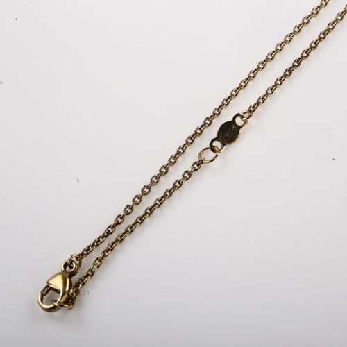 1432 - GEORG JENSEN - a Danish silver-gilt fine cable link chain necklace, length 44cm, 2.5g