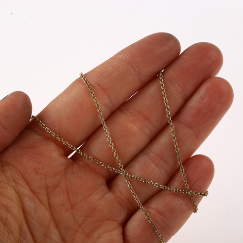 1432 - GEORG JENSEN - a Danish silver-gilt fine cable link chain necklace, length 44cm, 2.5g