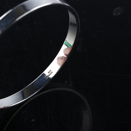 1483 - RANDERS SOLVVAREFABRIK - a Danish sterling silver plain form slave bangle, band width 6.5mm, interna... 