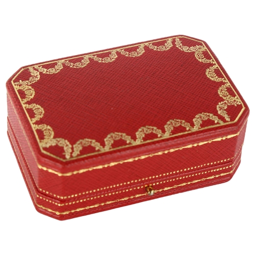 1198 - CARTIER - a tooled red leather jewellery box, 9 x 6cm