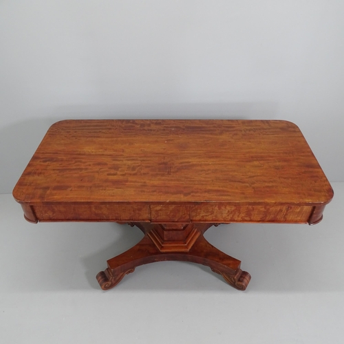 2001 - A mahogany Georgian centre table on hexagonal column. 137x75x68cm.