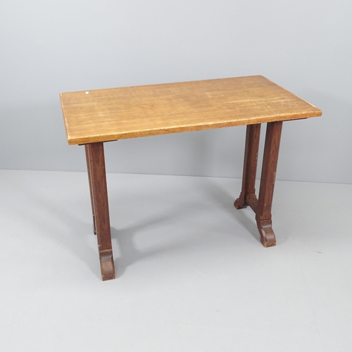 2028 - An early 20th century oak Gothic side table. 104x75x56cm