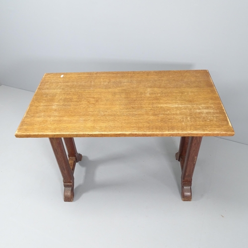 2028 - An early 20th century oak Gothic side table. 104x75x56cm