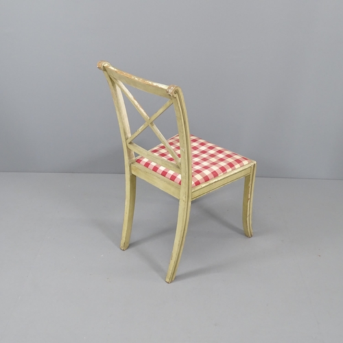 2031 - An early 20th century dining chair, in original finish with drop in seat.