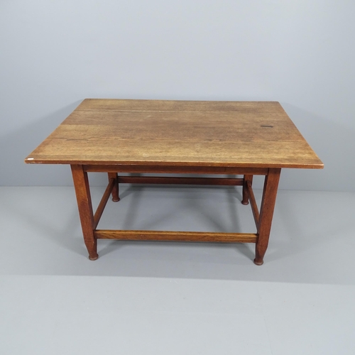 2084 - E A Taylor for Wylie & Lochhead
An arts & crafts Glasgow school oak dining table, the rectangular to... 