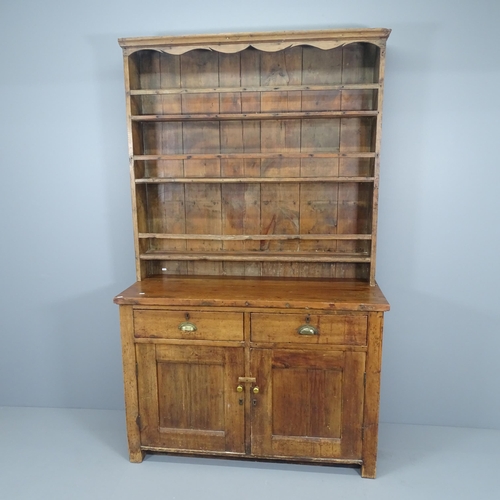 2088 - A large reclaimed pine 2 section dresser. 134x220x52cm