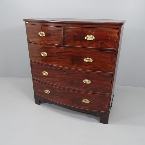 2103 - A Georgian style mahogany chest of 2 short and 3 long drawers on bracket feet. 104x111x52cm.