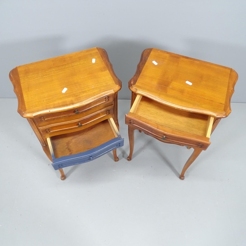 2144 - A pair of French 3 drawer bedside chests. 42x68x30cm.