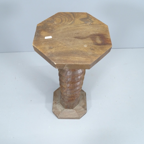 2146 - An French elm spiral turned column. 77cm.