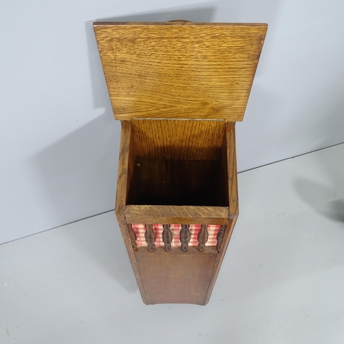 2147 - A French oak baguette box. 24x92x21cm.