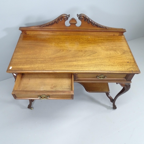 2148 - A Victorian style mahogany writing desk with 2 drawers. 110x97x56cm.