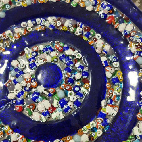 260 - A Murano slab glass dish with Millefiori inserts, 27.5cm square