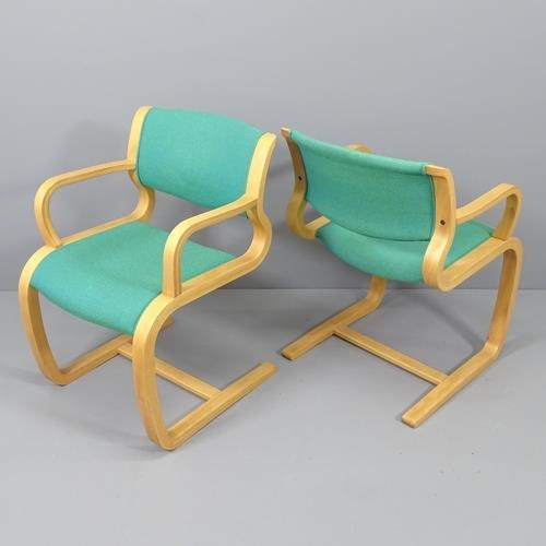 2111 - A set of four Danish bent ply chairs by Rud Thygesen and Johnny Sorensen for Magnus Olesen, designed... 