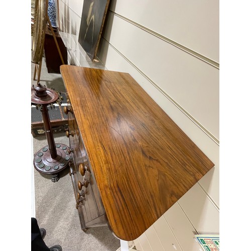 287 - A Victorian walnut chest of drawers, with burr walnut veneer front, 75 x 45 cm, height 130cm