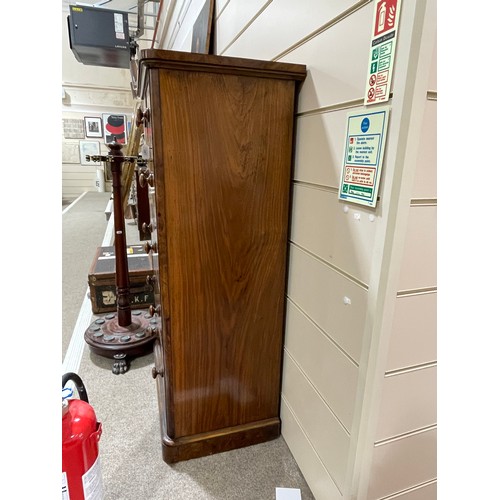 287 - A Victorian walnut chest of drawers, with burr walnut veneer front, 75 x 45 cm, height 130cm