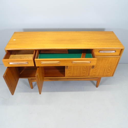 2503 - A mid-century teak G-plan Fresco sideboard with three drawers and cupboards under. With maker's labe... 