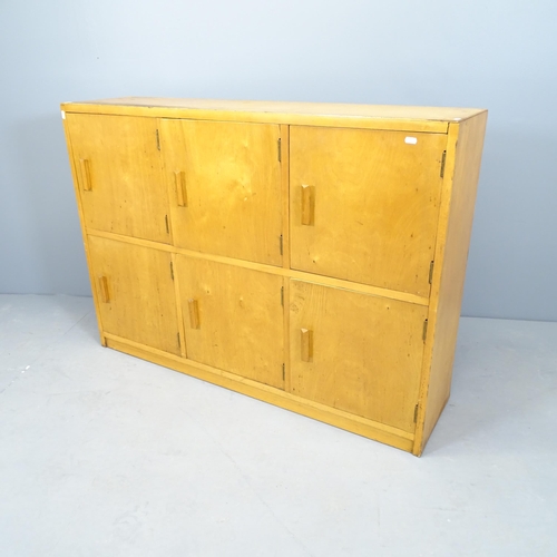 2514 - A Birch ply six-door storage cupboard in the Scandinavian manner. 123x89x33cm