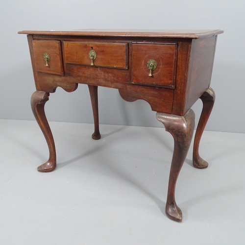 2152 - A Georgian oak lowboy on cabriole legs. 80x72x52cm.