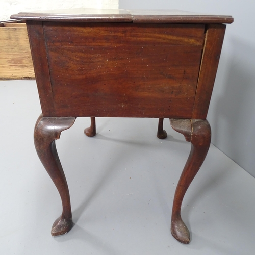 2152 - A Georgian oak lowboy on cabriole legs. 80x72x52cm.