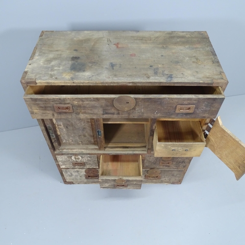 2154 - An antique Japanese Tansu chest. 80x90x38cm.