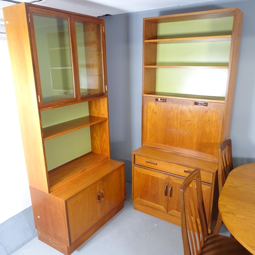 2560 - A mid-century teak G-plan dining room suite comprising a drop-leaf table, 106x72x31cm, four matching... 