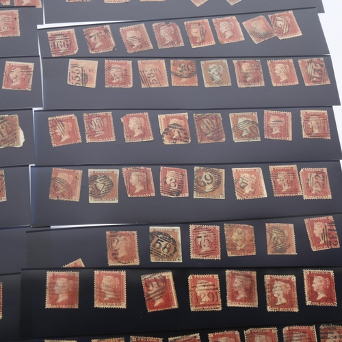 105 - A collection of approximately 150 Penny Red stamps, and 2 Two Penny Blue stamps