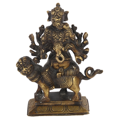 108 - A bronze study of Ganesh seated on a dog of fo, H16cm