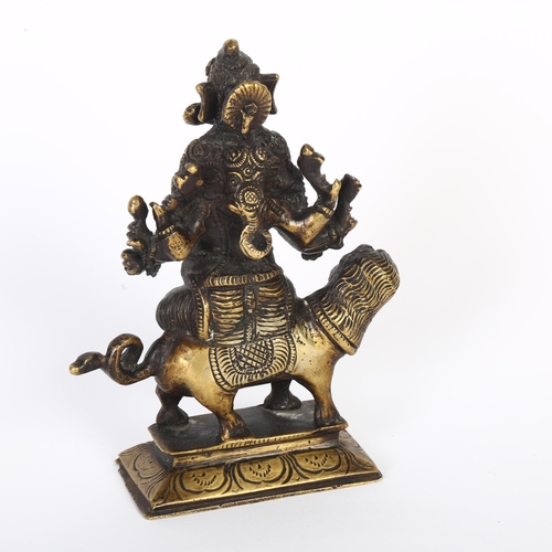 108 - A bronze study of Ganesh seated on a dog of fo, H16cm