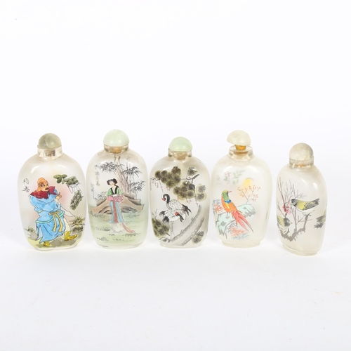 139 - 5 Chinese interior painted glass snuff bottles