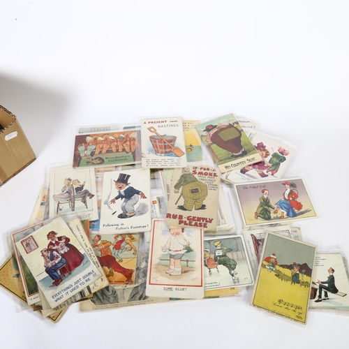 145 - Approximately 200 early 20th century comical postcards