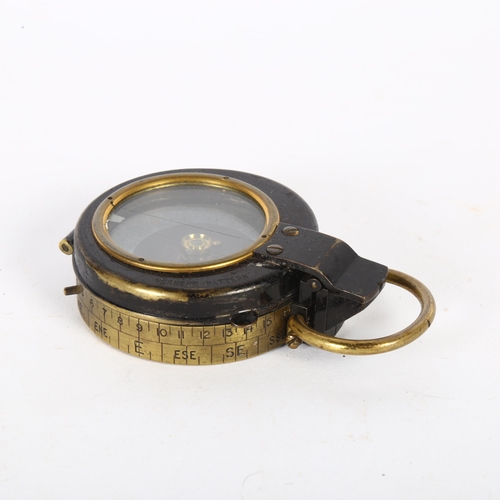 149 - G H Kemp Ltd London, a 1918 military compass, serial no. 10122, the leather case impressed R Staffor... 