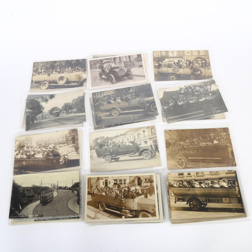 166 - 27 various early 20th century postcards, motoring scenes