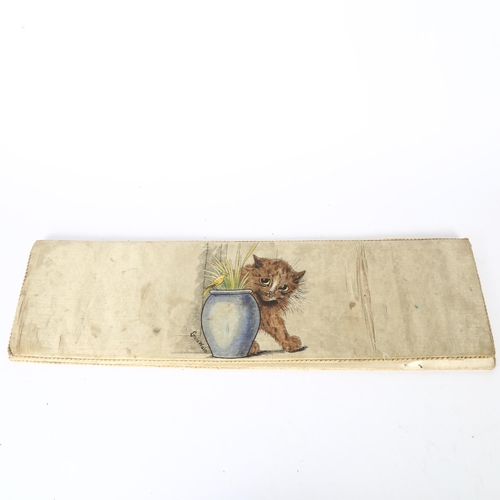 182 - An early 20th century Louis Wain silk-covered folding wallet, L51cm