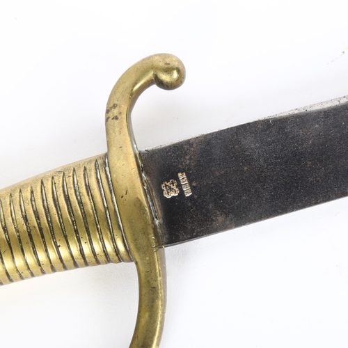 31 - A Napoleonic Period infantry sword, with curved saber blade and brass hilt, hilt marked N5 14 C, bla... 