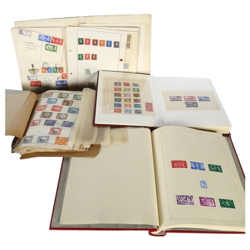 71 - 2 albums of British and world stamps, including 2 Penny Reds and a Two Pence Blue, stamps from Aden,... 