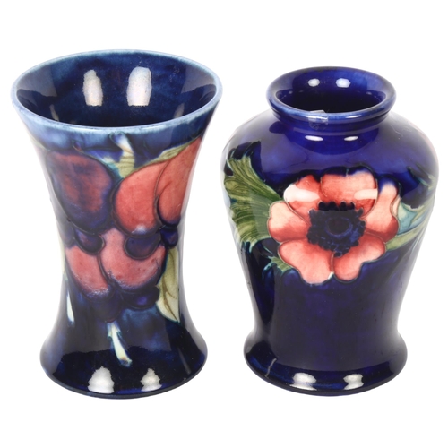 99 - 2 small Moorcroft pottery vases, height 9cm (2)