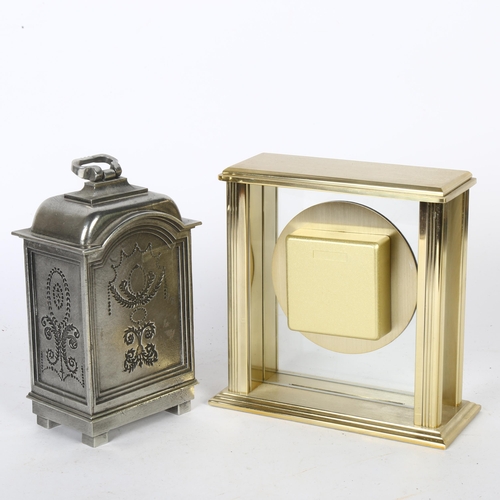 209 - A Royal Selangor pewter carriage clock, and a London Clock Company quartz mantel clock (2)