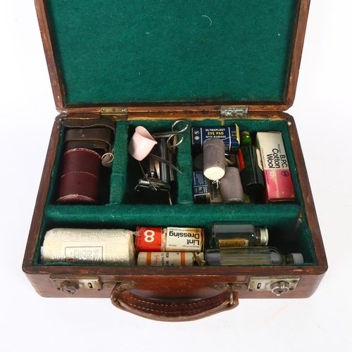 212 - An early 20th century St Andrew's Ambulance Association First Aid box and various contents, case wid... 