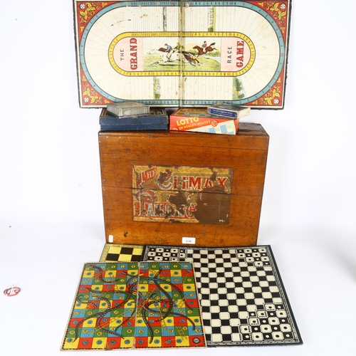 216 - An early 20th century mahogany-cased games compendium 