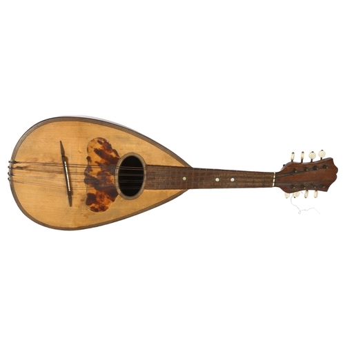 246 - An 8-string rosewood bowl-back German mandolin, L58cm