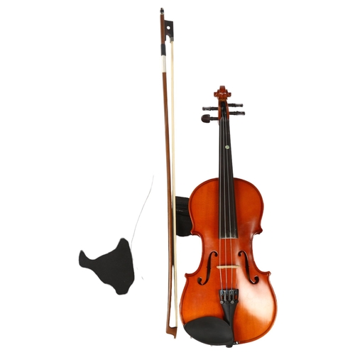 251 - A modern half-size violin, cased, L32cm