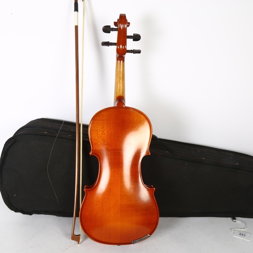 251 - A modern half-size violin, cased, L32cm